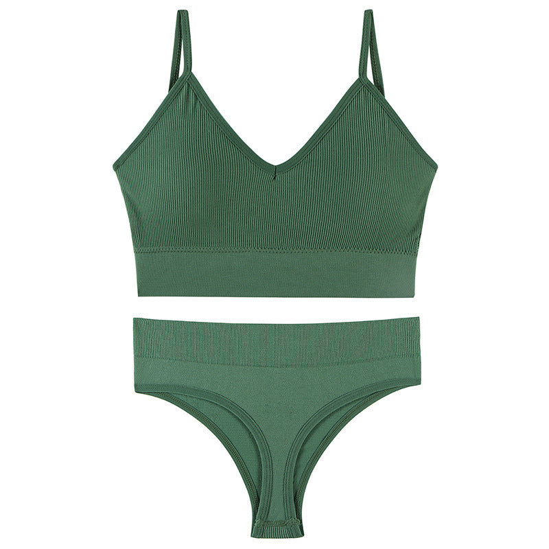 Women Seamless Bra Top Fitness Swimwear Push Up Exercise Bikini For Women 2 Pieces Ribbed Seamless Yoga Bikini Sets Sports Bra And Underwear Set 2 Piece High Waist Summer Bikini